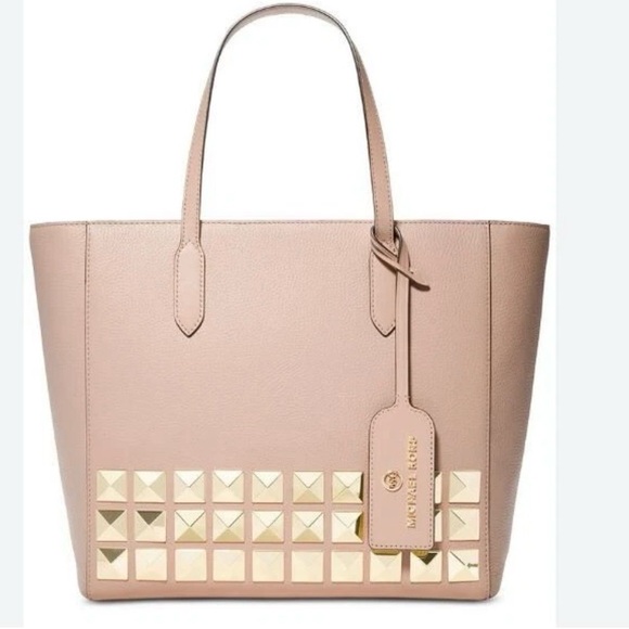 Michael Kors Handbags - NEW***MICHAEL KORS Sinclair East West large studs leather large tote bag - PINK